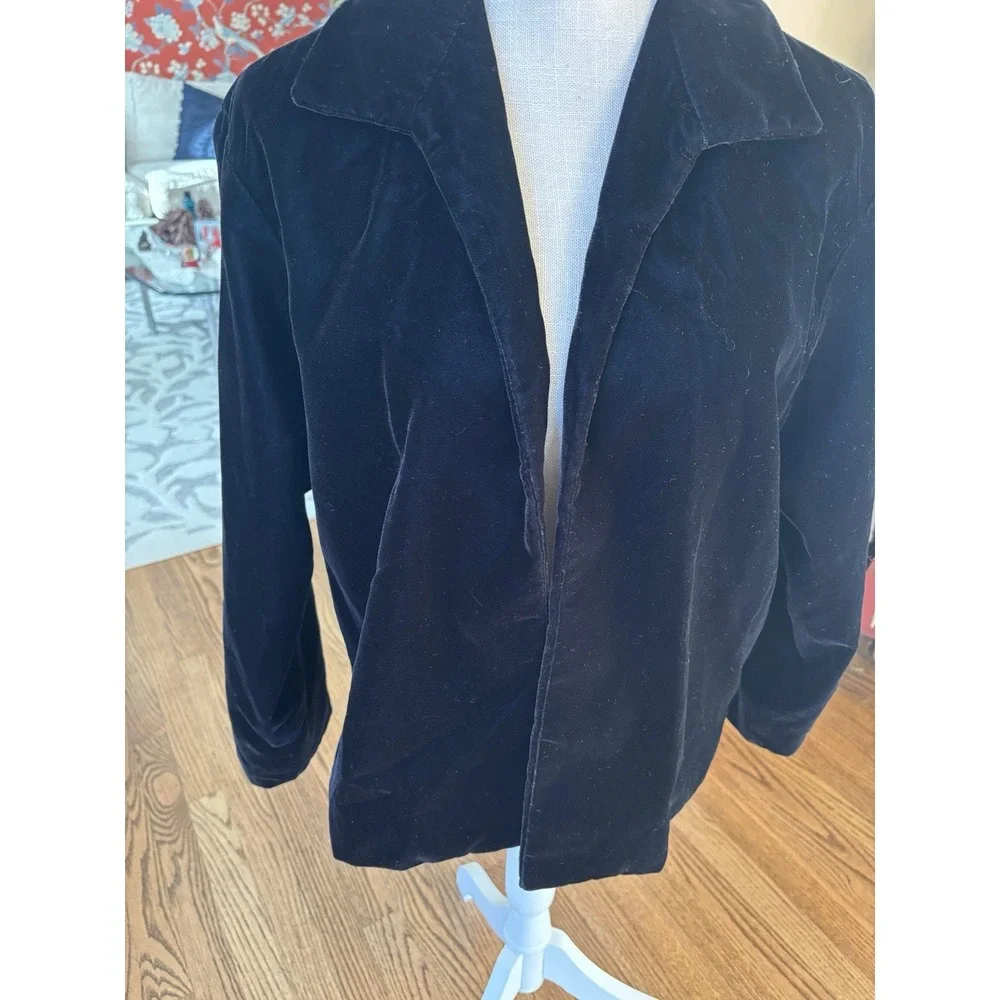 Preston And York Velour Black Blazer Jacket Sz 8 Academia‎